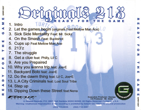 Original 213's - Ready For The Game Chicano Rap